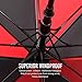 BAGAIL Golf Umbrella 68/62/58 Inch Large Oversize Double Canopy Vented Automatic Open Stick Umbrellas for Men and Women(Black/Red,62 inch)