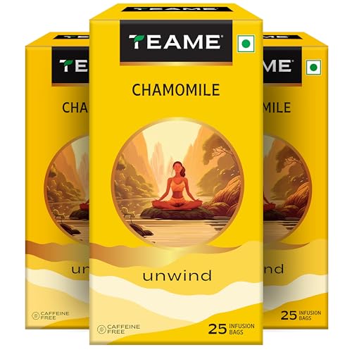 Image of TE-A-ME Chamomile Tea, 25 Tea Bags (Pack of 3) | Herbal Tea | Chamomile Teabags
