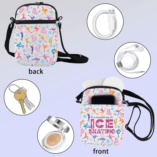 ZJXHPO Skater Cross Body Bag Ice Skating Lover Gift Ice Skating Messenger Bag Skating Team Carry On Bag Figure Skating Gift3