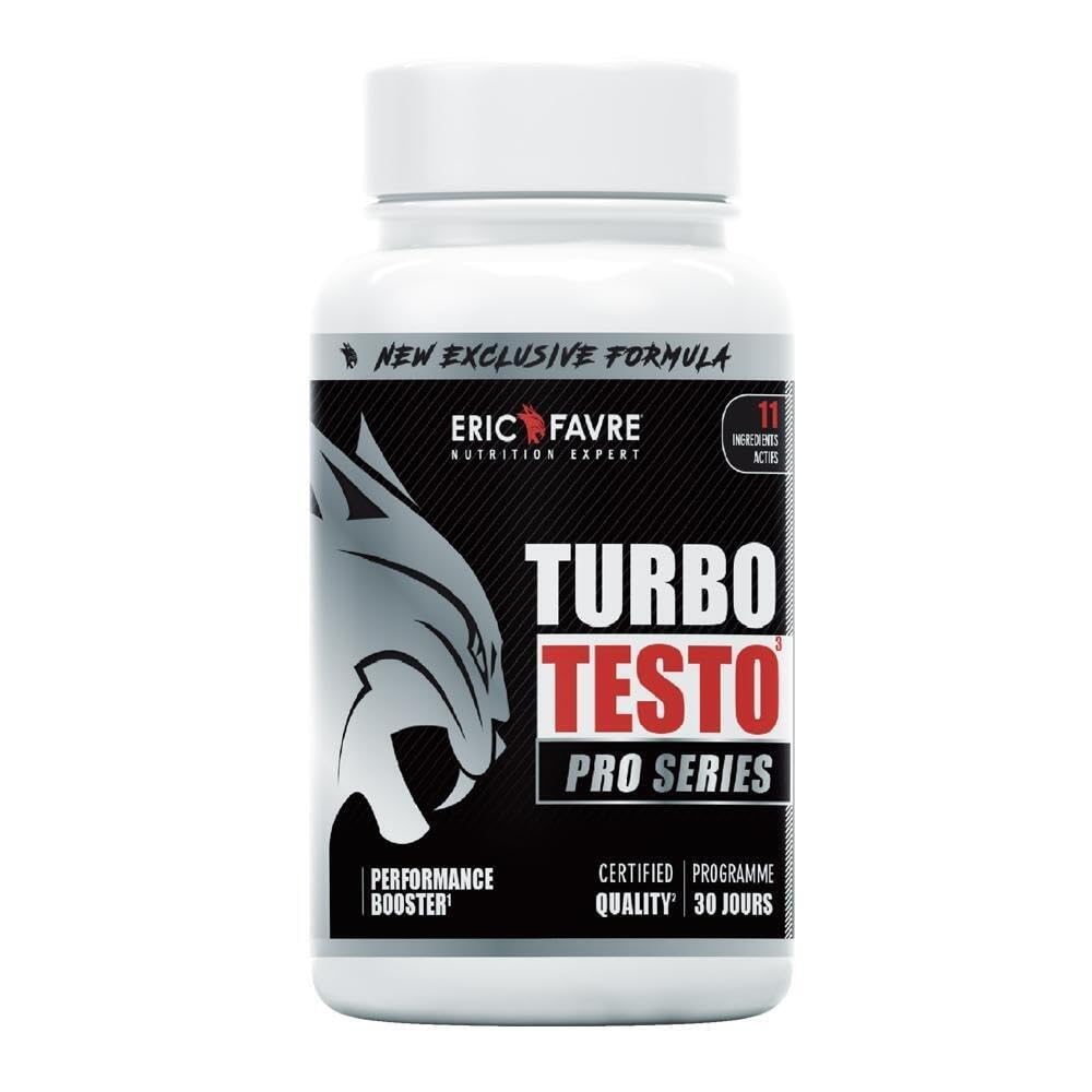BOOSTER MUSCULATION Turbo Testo Pro Series - Puissance Maximale - Booste les Performances - Puissance, Endurance, Entretien Musculaire, Prise de Masse - Programme 30J - 120 Comprimés - Eric Favre
