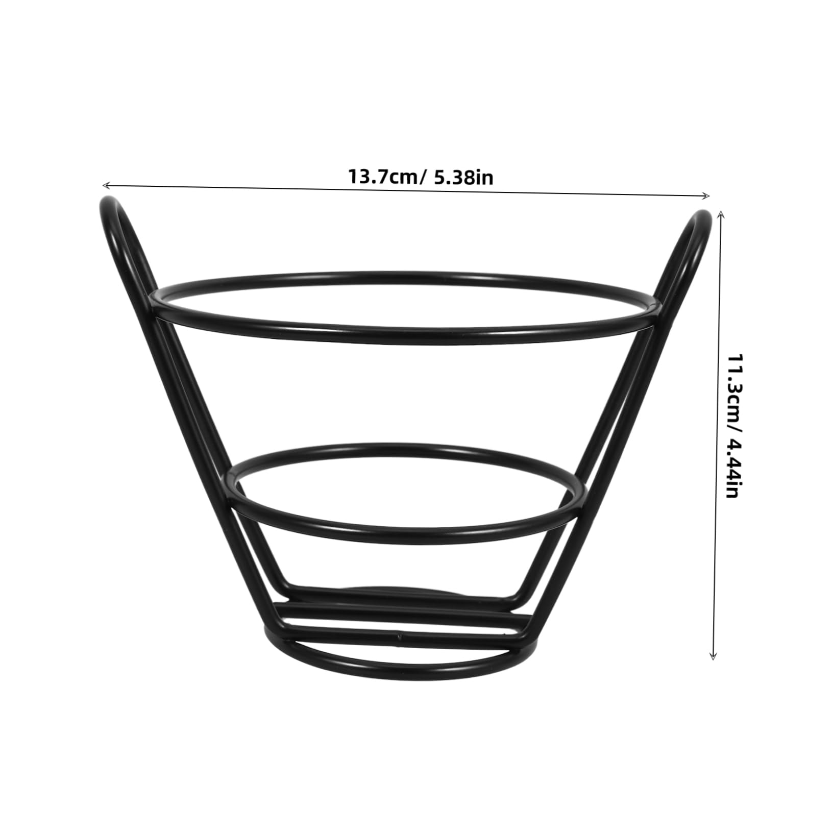 ABOOFAN 2pcs Chicken and French Fries Stand Unbreakable Serving French Fries Stands Kitchen Chips Wire Mesh Racks Oval Key Reusable Large Fried Chicken Basket Black Iron