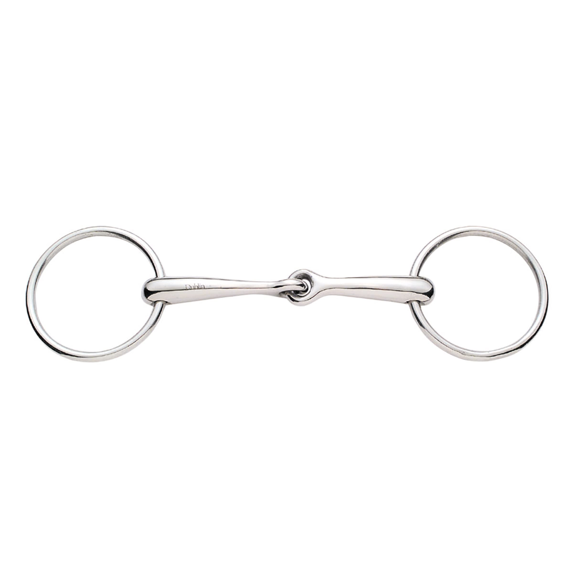 Korsteel Stainless Steel Solid Mouth Jointed 16mm Loose Ring Snaffle Bit, 5"