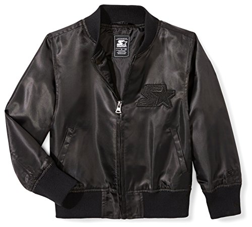 Starter Girls' Lightweight Bomber Jacket, Amazon Exclusive, Black, S (6/6X)