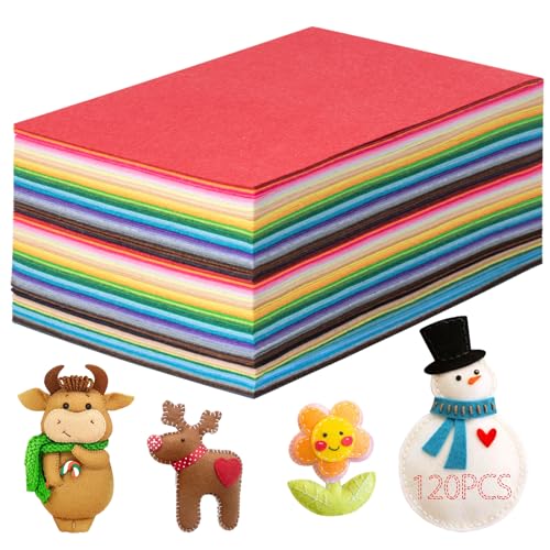 Simetufy 120 Pcs Felt Fabric Sheets, 8x12 Inch DIY Felt