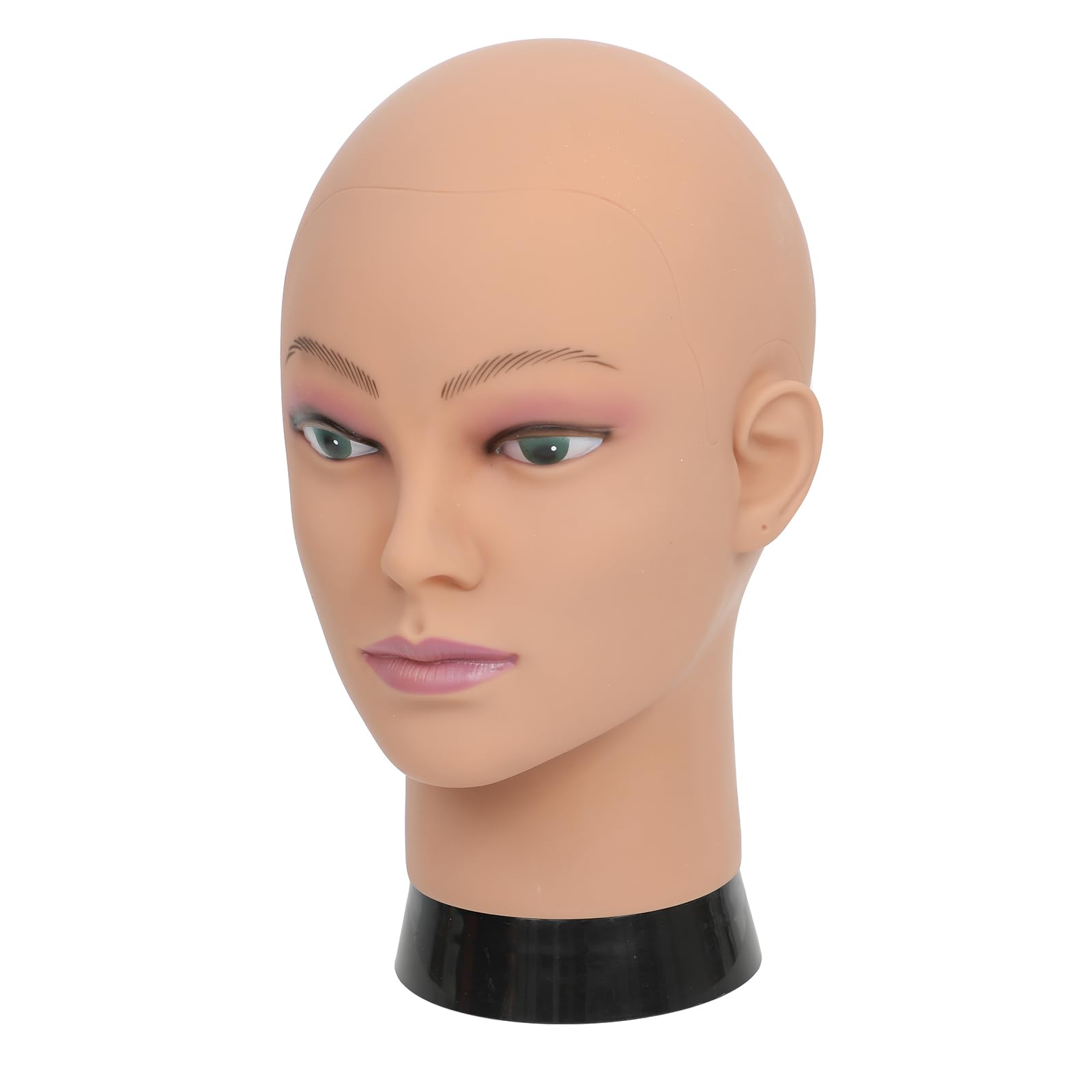 Cabeza de maniquí femenina calva profesional para entrenamiento de cosmetología, cabeza de maniquí calva para hacer pelucas y soporte de exhibición con abrazadera de mesa gratis