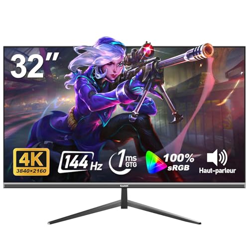 Moniteur jeu 4K Gawfolk 32 pouces IPS HDMI 2.1 grand angle de vision 178 degrés