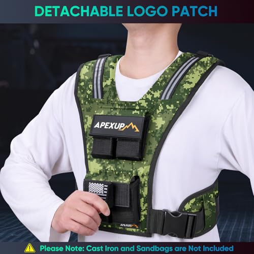 Image of APEXUP Adjustable Weighted Vest Men 20lbs /30lbs /40lbs Weights with Reflective Stripe, Weight Vest Woman Workout Vest for Strength Training Running Walking