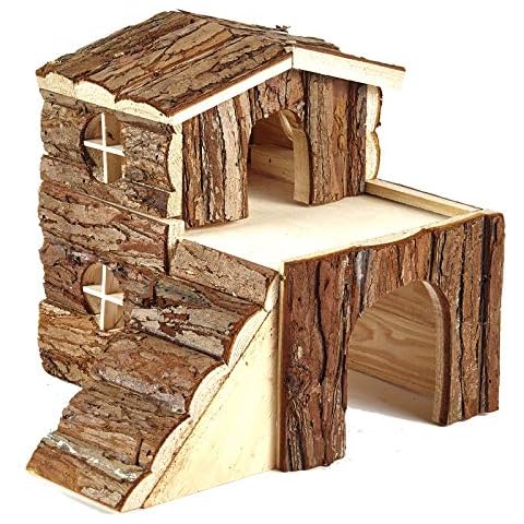 Pet Ting Natural Dwarf Rabbit & Rat House Home Wooden Bed Den Hideout Chinchilla Degu Cover