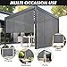 Artpuch Outdoor Roller Shade 8' W x 8' H, Gray Exterior Cordless Patio Shades Roll Up Blinds with Splicing Design, 2 Poles and 1 Piece Fabric