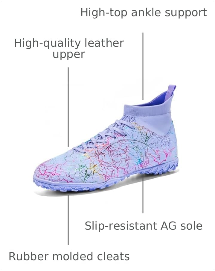 Image of Mens Soccer Cleats Womens Indoor Soccer Shoes Wide Baseball Turf Shoes Adult Youth Rugby Shoes Big Boys Small Spikes AG TF Football Boots
