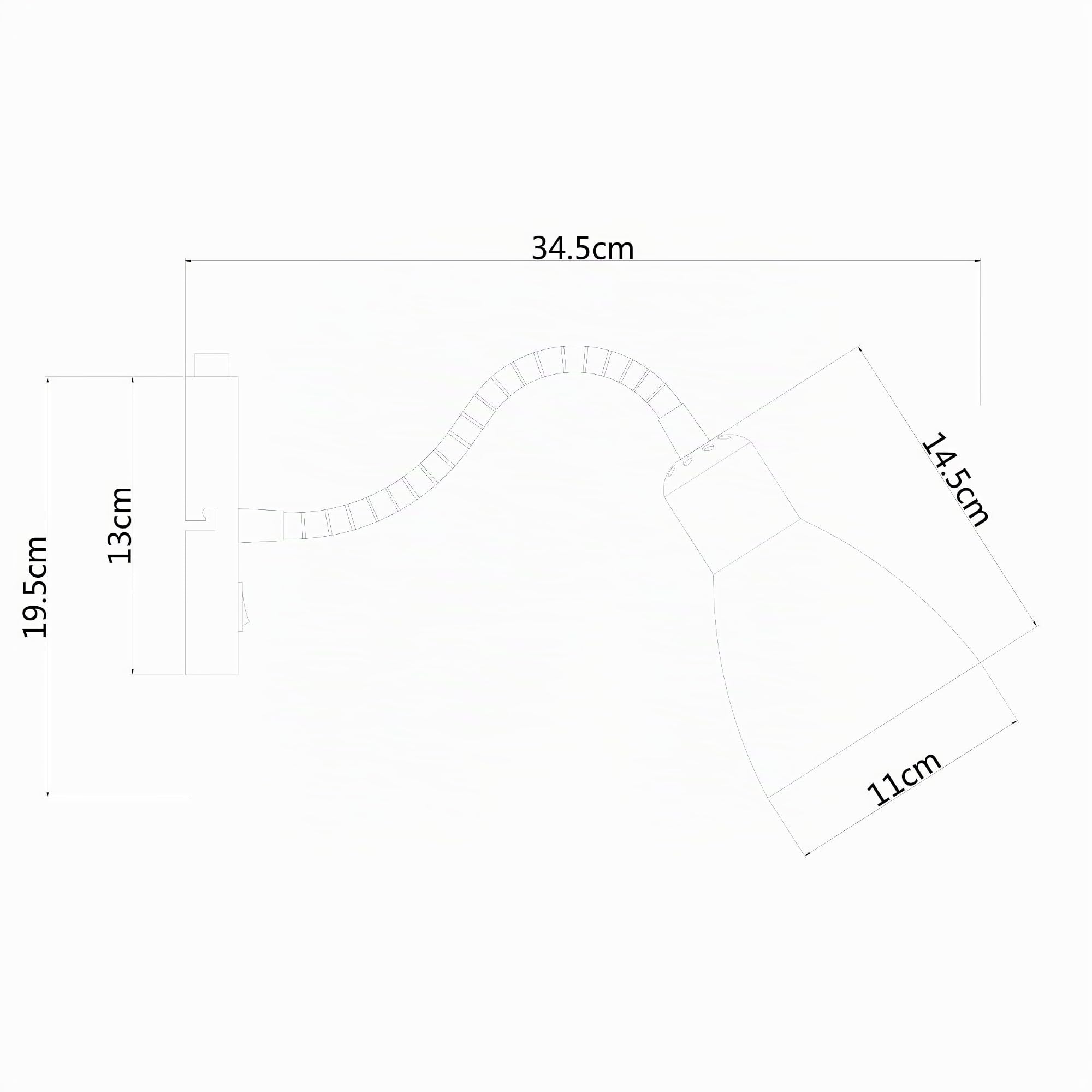 Lampada da parete per interni – Lampada da lettura LED con corpo bianco e cavo – Lampada da parete per casa e ufficio