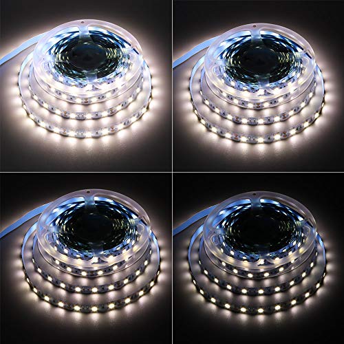 Yunbo Led Strip Light Natural White 4000-4500K Smd 5050 Dc 12V 16.4Ft/5M 300 Units Cuttable Non-Waterproof Flexible Led Tape Light For Home, Kitchen Cabinet, Living Room Lighting Decoration #TOP6