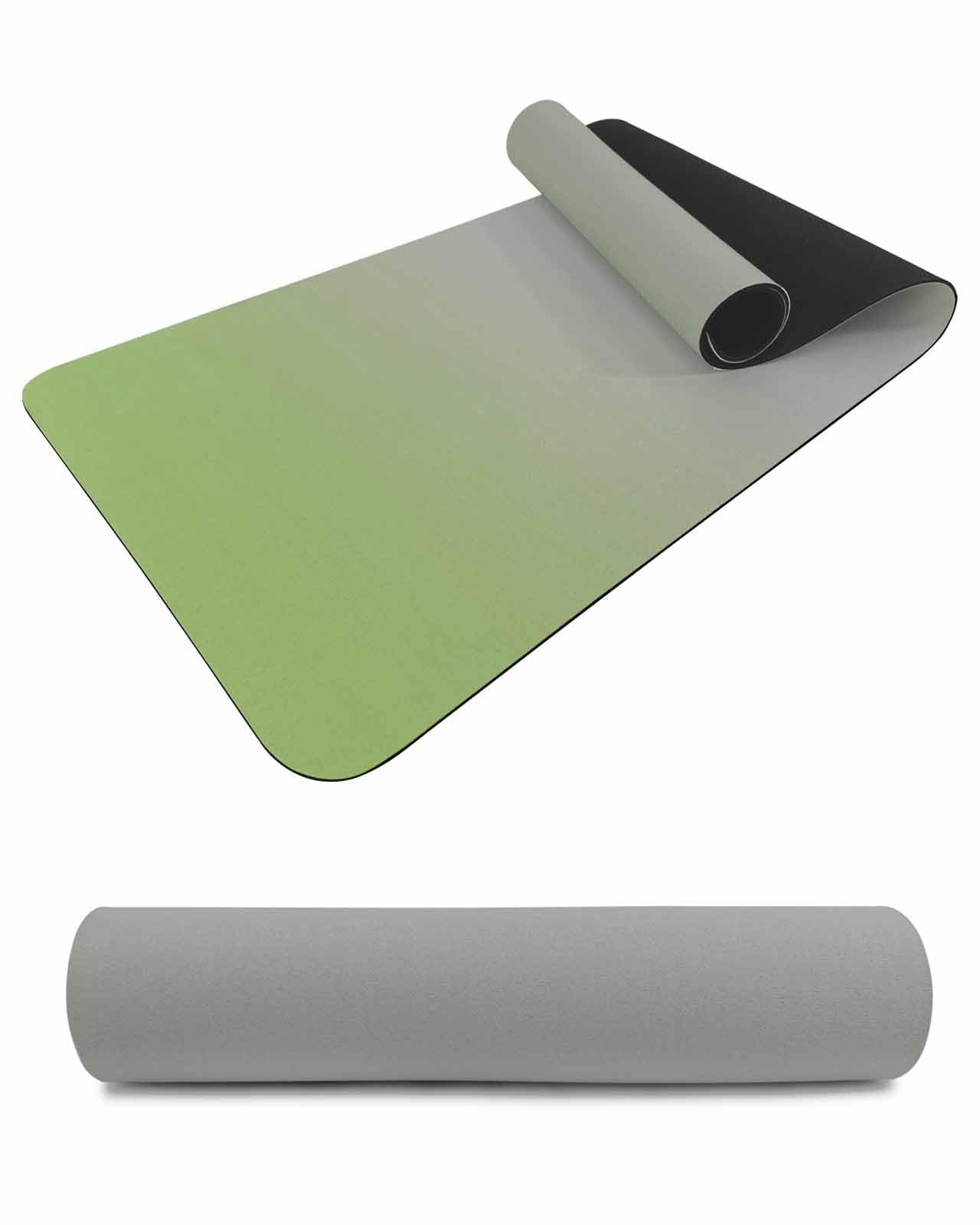 Debedcor Heat Proof Table Pads Waterproof Decorative, Grass Green Gray Ombre Non-Slip Table Countertop Protector, Modern Green Color Gradient Insulation Mat for Dining Room, 48 x 12 Inches