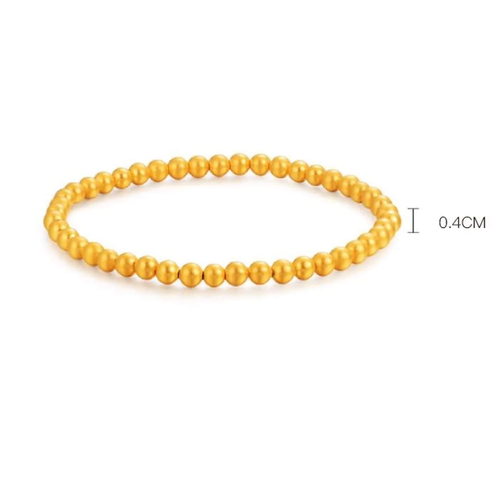 Stilvolles Damenarmband, Charm-Armbänder aus 18 Karat Gelbgold für Damen-Perlenarmband aus Gelbgold