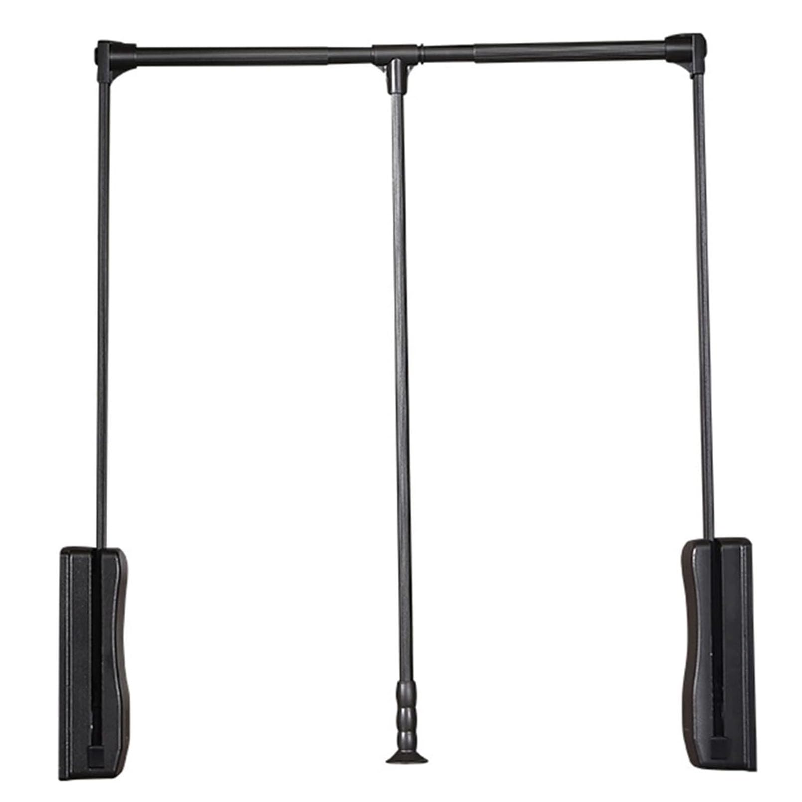GTHTUHFD Adjustable Pull-Down Closet Rod, Expandable Garment Rack, Space-Saving Clothes Hanger, Black, 700X930Mm, Versatile Wardrobe Nizer For Efficient Storage,Noir-550x700mm