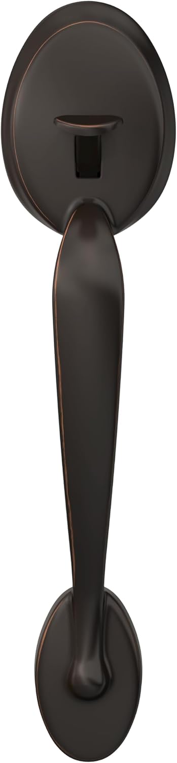SCHLAGE Plymouth Front Entry Handle Flair Right-Handed Interior Lever (Aged Bronze) FE285 PLY 716 FLA RH