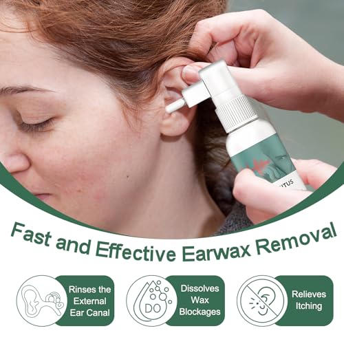 4 Pcs Ohrenschmalz Entferner Spray, 30 ml OhrenreinigerSpray, Sanfte Cerumenolytika, Innitus Relie Spray, Ohrenspray Gegen Ohrenschmalz zur Täglichen Ohrpflege,Verhindert Ohrenschmalzansammlung