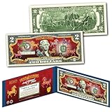 2026 Chinese Lunar New Year of The Horse Polychromatic 8 Colorized Horses Uncirculated Two Dollar Bill Special Edition Collectible Blue Folio