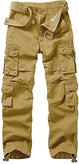 AKARMY Men's Cargo Pants, Military Tactical Casual Pants, Lightweight Cotton Work Pants with Multi Pockets