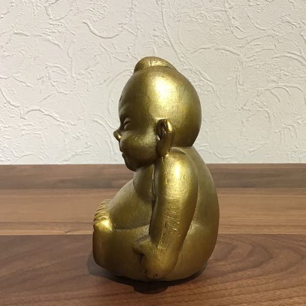【開運・金運】ビリケン　置物　彫刻品 木製　ビンテージ Amazon.co.jp: ウッドギャラリー樹 ビリケンさん 置物 商売繁盛 幸運
