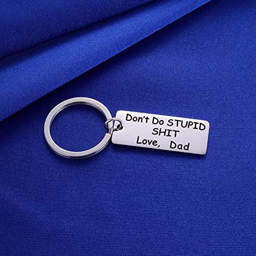 Image of Mother to Kids Don't Do Stupid St Keychain for Teenage Daughter Son Graduation Valentine Gag Gifts from Mom
