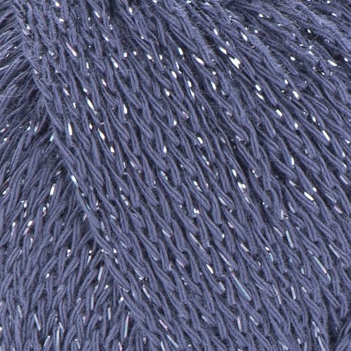 Image of YarnArt Elegance Sparkly Yarn - Metallic Cotton Blend, Fine Sport for Knitting & Crochet, Lightweight Thread for Shawls & Sweaters, 50g (130m), Anthracite (1, 103)