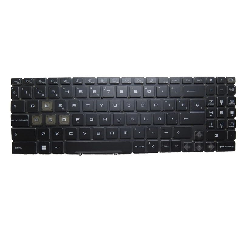 Teclado retroiluminado RGB para MSI Katana 17 B13V B13VFK B13VEK (español) sin Marco, Color Negro