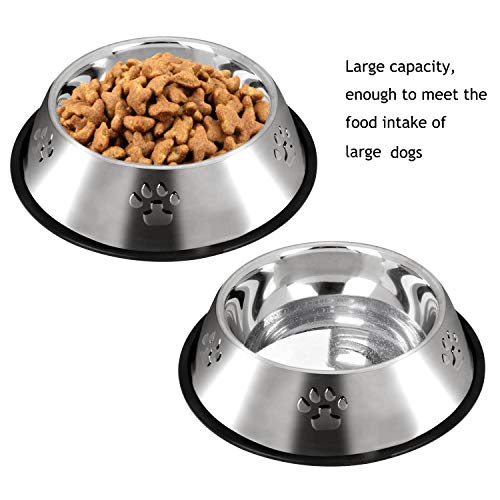 2 Stück Edelstahl Hundenapf,rutschfeste Hundenäpfe/Futternapf,Hundenapf Grosse Hunde (30 cm)