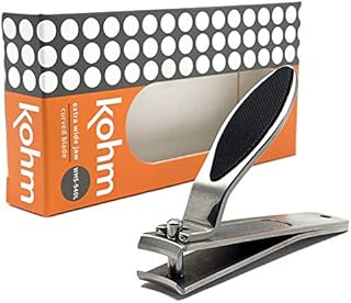 Kohm WHS-540L Rubber Grip Nail Clippers for Thick Nails, 6mm Extra Wide Jaw, Curved Blade – Sharp, Heavy Duty, Large Stainless Steel Toenail Clippers for Thick Toenails for Men, Seniors, Adults