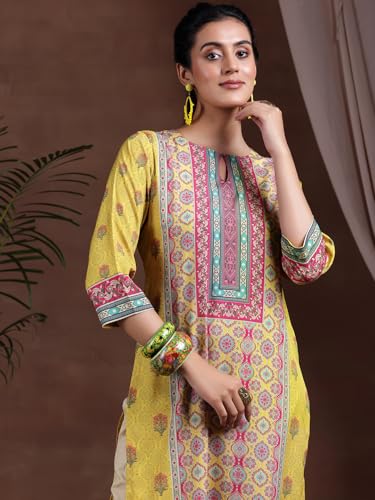 Image of Libas Womens Printed Crepe Straight Kurta for Women Suit