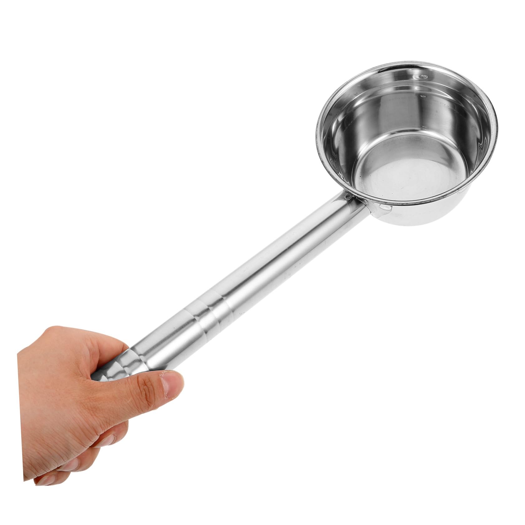 Mipcase 5 Pièces Louche à Eau Louche De Cuisine Tasse De Rinçage De Shampoing Échantillonneur D'eau Cuillère à Eau à Long Manche Arrosage Poignée De Louche De Bain Acier Inoxydable Silver