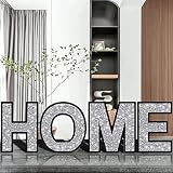 XIHACTY HOME Signs for Home Décor, Crystal Crushed Diamond Decorative Letters for Wall Decor, Black
