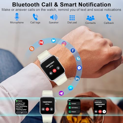 Image of Smart Watch for Women Men (Answer /Make Call), Smartwatch with Heart Rate /Sleep Monitor /Pedometer, 2026 New Fitness Watch IP68 Waterproof, 113+ Sports Modes,Activity Tracker for Android iOS-White