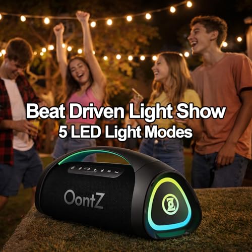 Image of OontZ Angle 3XL Ultra Gen 2 Bluetooth Speaker, 300W, Karaoke, Light Show | X-Bass, 16-hour playtime, 100-ft range, IPX6 protection, included karaoke mic and power bank