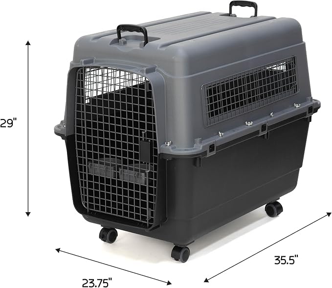 SportPet Designs Plastic Airline Approved Kennels Wire Door Travel Dog Crate, X-Large - Image 5