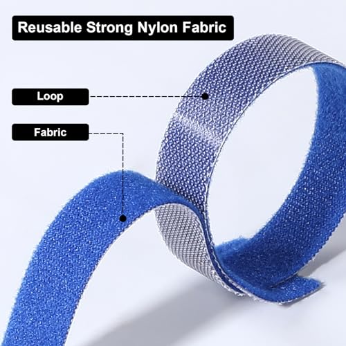 Vitever QMX-CSZD-150 150Pcs Cable Ties, 4+6+8+10 Inch Multi-Colour Cable Ties For Cable Management, Adjustable Fastening Cable Ties, Multi-Purpose Reusable Hook And Loop thumb #2
