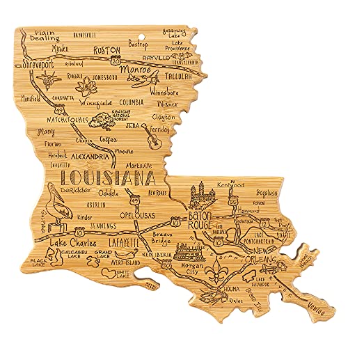 Tabla para cortar con forma de Louisiana en bambú miniatura 1