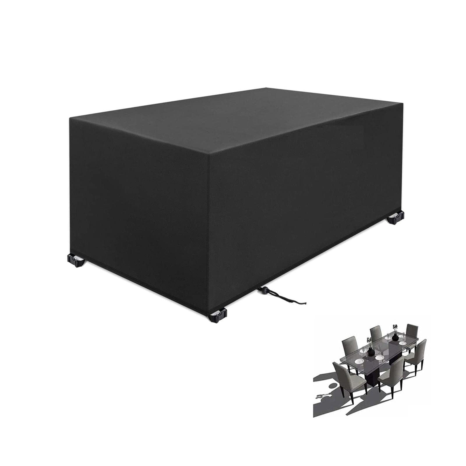 Fundas Mueble Jardin, 290x200x85cm/LxWxH Negro Tela 420D Oxford