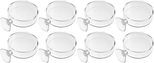 Mipcase Recipiente de 8 piezas de alimentador acrílico de rana gambones de cristal de rana plato tazas de platos africanos enanos bentónico de agua