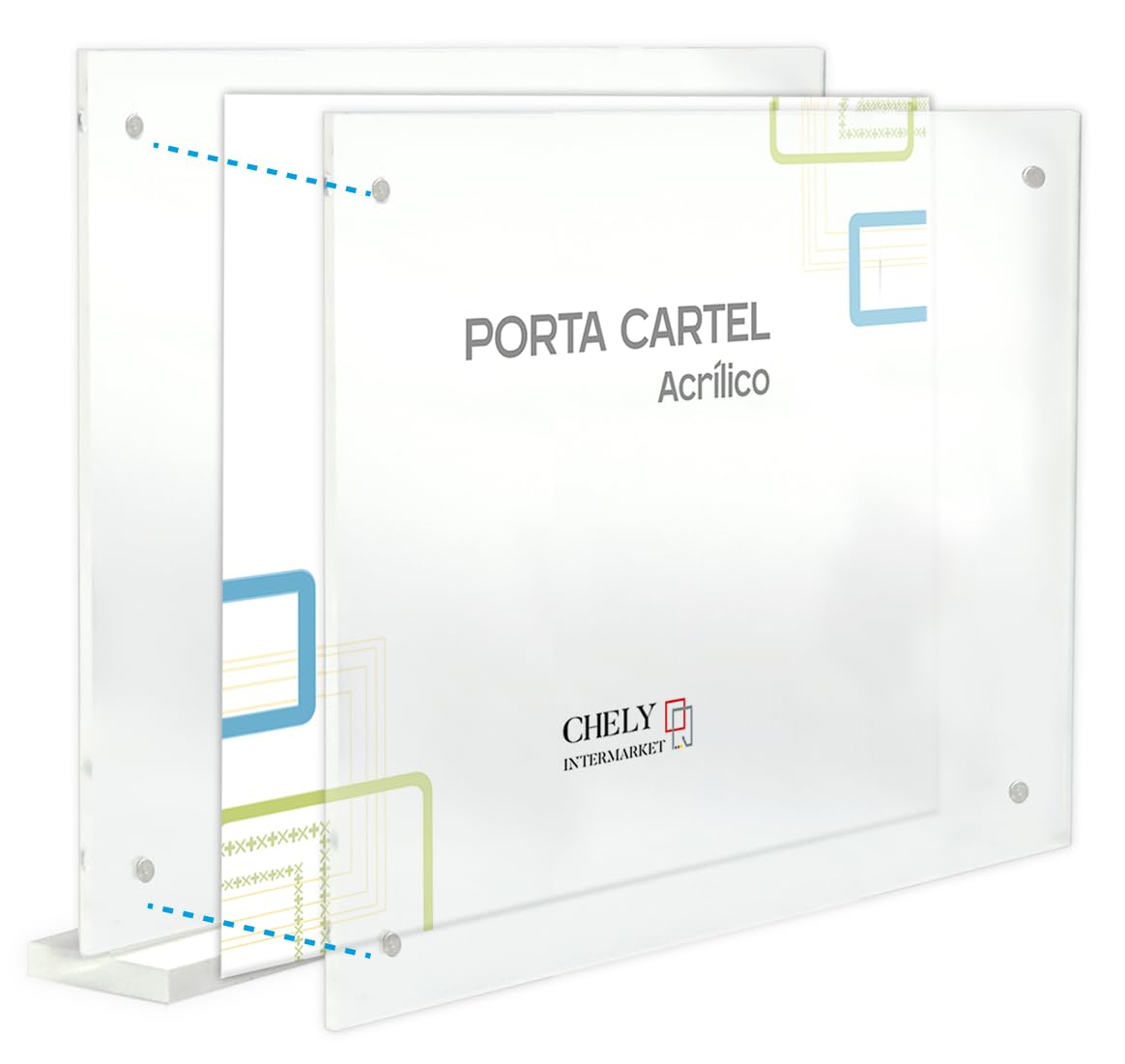 Portacartel Metacrilato A5 15x20cm Horizontal Pack 24 Imán Neodimio Ultra Transparente Diseño Elegante Carteles Promocionales Cartas Menú Fotos Oficinas Comercios Mostradores