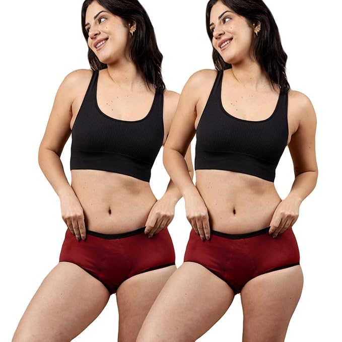 Image of Women's Hipster Period Panty Leak Proof Period Underwear for Medium to Heavy Flow Reusable for 3Year Panties for Women No Pad Required (Multi Color)