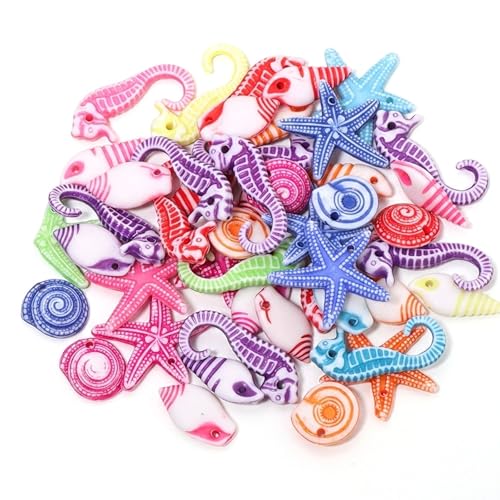 100 Pcs Natural Sea Shells & Starfish Set Smooth Shells for Crafting Ocean Beach Themed Decor Small Sea Shells for Crafts Mini Starfish Embellishments for DIY Art Jewelry Making