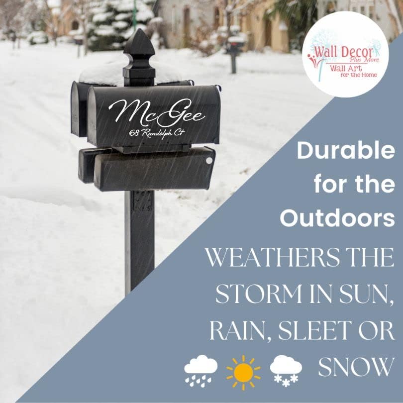 Miniatura 6 de Calcomanía de vinilo brillante para buzón elegante con dirección, básica o jumbo (negro, Jumbo 21 x 9.5 pulgadas)