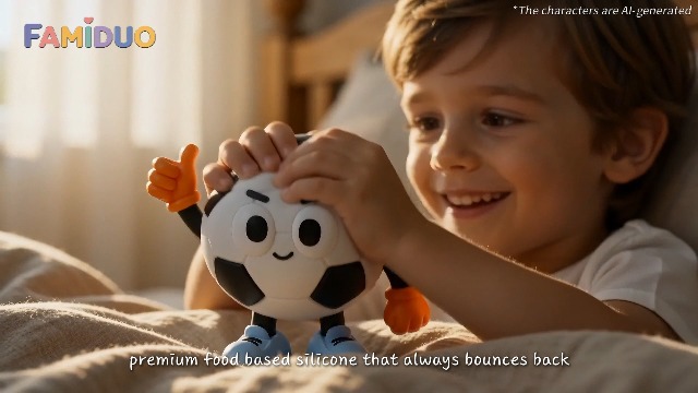 Image of FAMIDUO Soccer Night Light, Soft Silicone, Warm+RGB Light,Kids Bedside Lamp