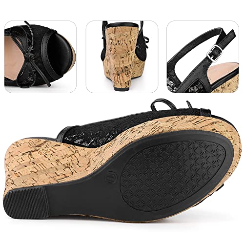 Perphy Platform Heels Lace Bow Slingback Wedge Sandals for Women3