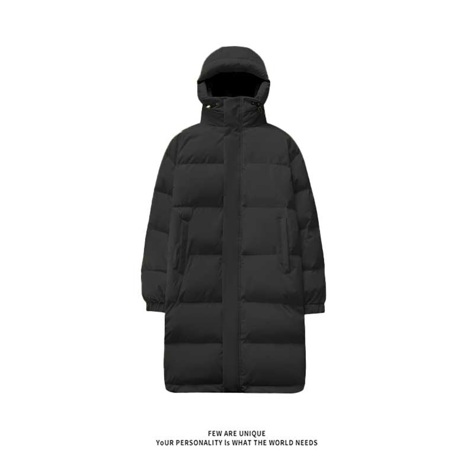 Piumino da uomo con cappuccio lungo, piumino lungo da uomo cappotti trapuntati lunghi piumino lungo cappotto da uomo parka con cappuccio trapuntato spesso capispalla impermeabile piumino