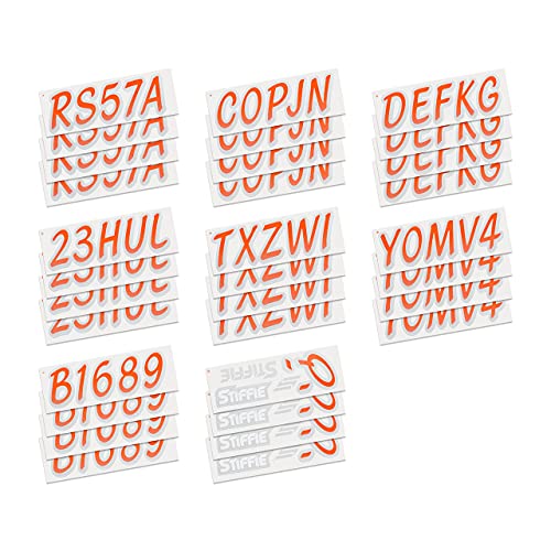 Image of STIFFIE Whipline Orange /Silver 3 inch Boat & PWC Registration Decals • Numbers Letters Stickers