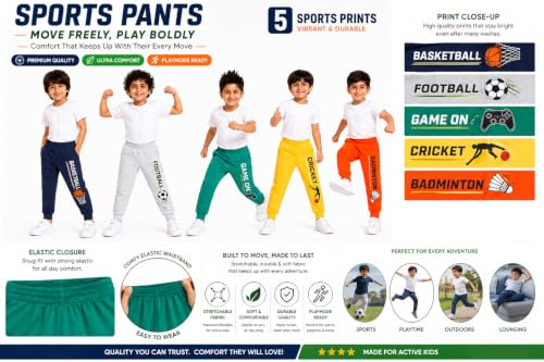 Image of NammaBaby Baby Boys Regular Fit Mid Rise Cotton Printed Track Pants Trackpants (Assorted Prints)