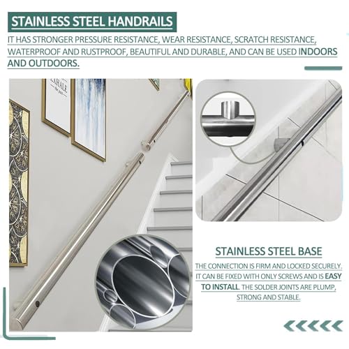 Main courante murale en acier inoxydable de 450cm pour escalier intérieur