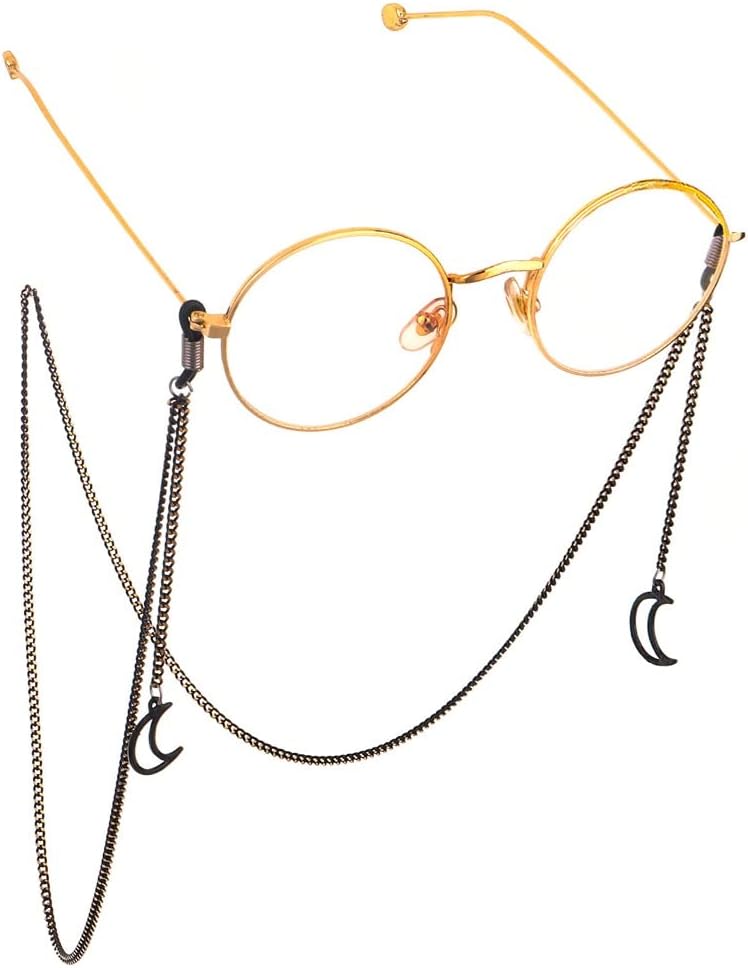 Eyeglasses Rope Lanyard Fashion Black Moon Pendant Chain Sunglasses with Eyeglasses Chain